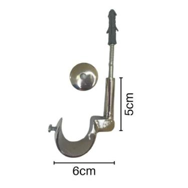 Imagem de Par Suporte Simples de Teto para Varão de Cortina 28mm - ART DECORAR, 