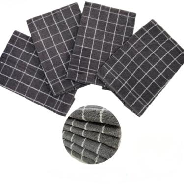 Imagem de Conjunto De 4 Panos De Prato, Toalha De XíCara De AlgodãO Cinza Grande