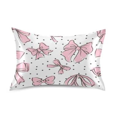 Imagem de YEGAME Fronha de cetim de seda rosa para cabelo e pele, capas de almofada de cetim resistentes a rugas com fecho de envelope para quarto, presentes para mulheres e homens, tamanho Queen 50,8 x 101,6