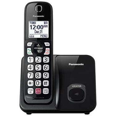 Imagem de Panasonic Telefone sem fio com bloco de chamadas avançado, identificação de chamadas bilíngue e tela grande de alto contraste fácil de ler, sistema expansível com 1 aparelho - KX-TGD810B (preto)