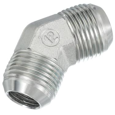 Imagem de PATIKIL Conectores de mamilo redutores hexagonais adaptador de tubo 1 1/40.6 cm macho 37° Flare JIC x 1 1/40.6 cm BSPT macho 45° adaptador, adaptador de bico redutor de encaixe de tubulação, encaixe