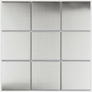 Imagem de Pastilha de Aço Inox Metal Glass Mosaic Prata Escovado