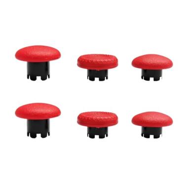 Imagem de Substituição de pás de polegar 6 em 1 para controle Dualsense PS5, polegares para controlador PS5 Edge, peças de acessórios para PS5 Dualsense Edge Controller Analog Joystick Kit de reparo (vermelho)