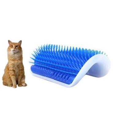 Imagem de Escova Pet Parede Tira Pelos Massageadora Coça Gato Catnip - ELO Impor