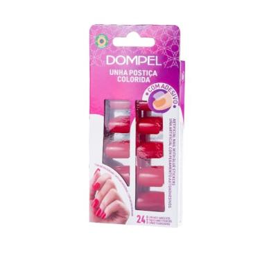 Imagem de Unha Postiça Dompel C/24 797 Vermelho Esc.