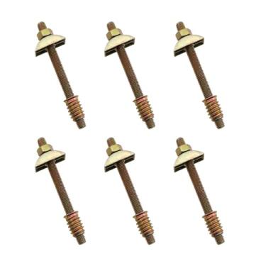 Imagem de ZQIY 6 conjuntos de kit de conectores de ferragens de estrutura de cama M8 x 100 mm Fixação de móveis Conector 4 em 1 Fixador de mesa Montagem de cama Porca de parafuso rosqueada Espaçador de meia lua