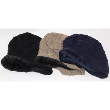Imagem de Touca Gorro Masculino Pelúcia  Moda  Inverno   Ataca - oem, Preto