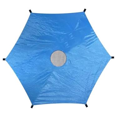 Imagem de Capa de trampolim adequada para 4,3 m com 6 polos, cobertura de sombra de trampolim de tecido Oxford anti-UV com claraboia de malha, cobertura de trampolim fácil de instalar para cobertura de