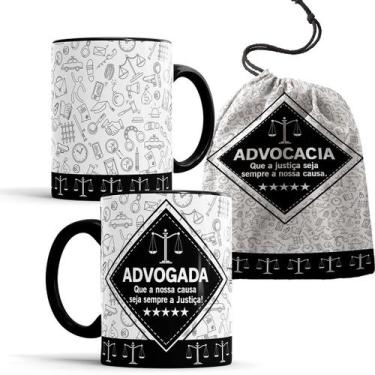 Imagem de Caneca Profissão Advocacia Advogada com Saquinho - Elicomics