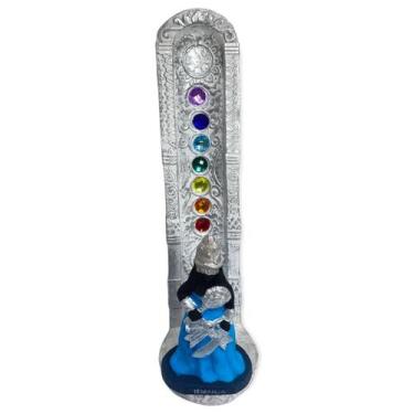 Imagem de Incensario 7 chakras vertical Iemanjá negra 22 cm em resina - Lua Míst