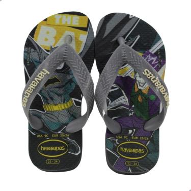 Imagem de Chinelo Infantil Menino Havaianas Kids Top Herois DC Batman Cinza Aço