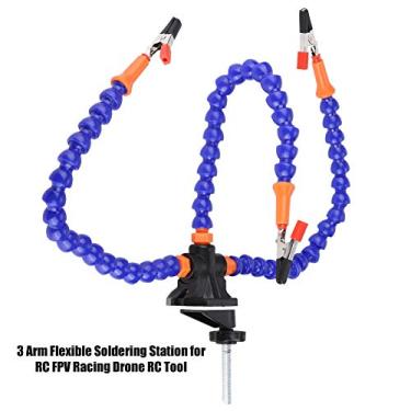 Imagem de Estação de Solda Flexível, Clipe de Tabela de Alumínio de 3 Braço para Drone de Corrida RC FPV, Plugue de Aeronaves Modelo, Soldagem Complexa Completa, Sem Lupa ou Ventilador,