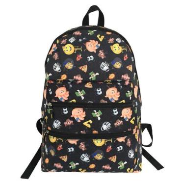 Imagem de Mochila Jovem Sem Roda Emoji Preta - Santino