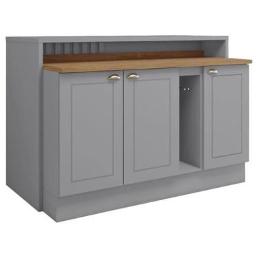 Imagem de Bancada E Balcao Gourmet 146cm CE818 Americana Cinza Nature Henn, Cinz