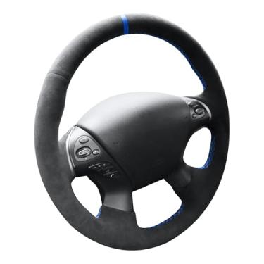Imagem de Alfanxi Hand Stitch Steering Wheel Cover Fits Alcantara Material for Infiniti JX35 M25 M35 M37 M56 Q70 QX60 (Blue Stripe)