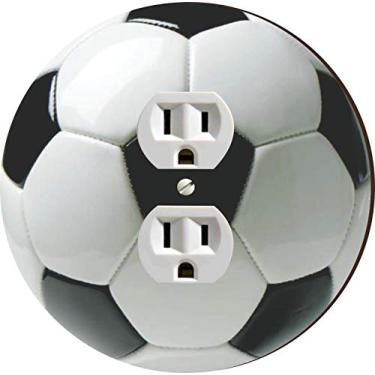 Imagem de Sam Sandor – Design de bola de futebol – Capa para interruptor de luz e placa de saída, Outlet, SoccerBall