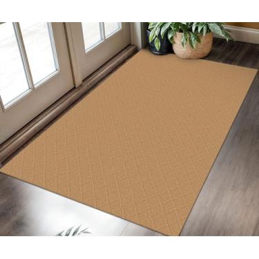 Imagem de KOZYFLY Tapete de entrada lavável, 1,8 x 1,5 m, tapetes de algodão com revestimento de borracha, tapete para porta interna, tapete para entrada frontal, banheiro, cozinha, sala de estar, cozinha,