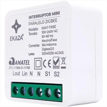 Imagem de Interruptor Relé Mini Inteligente Zigbee Ekaza 1 Canal Paralelo