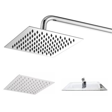 Imagem de Ducha Inox Chuveiro Quadrado 20x20 Banheiro Cromado Area