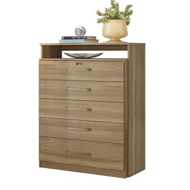 Imagem de Comoda 5 Gavetas 1 Nicho Triunfo Demobile Cor:amendola Touch