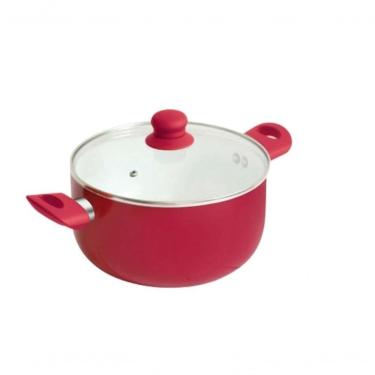 Imagem de Panela Caçarola Em Alumínio Com Revestimento Cerâmico 24cm Vermelho 4568 - Wellmix