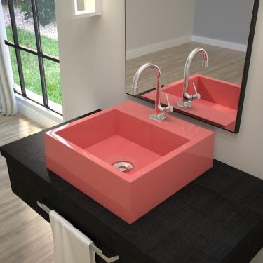 Imagem de Kit Cuba Q395 Com Válvula Click Botão 1 Polegada B Compace Rosa