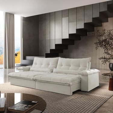 Imagem de Sofá Vega 02 Módulos De 80cm Br 25cm Meu Sofá Online A302 Linho Branco