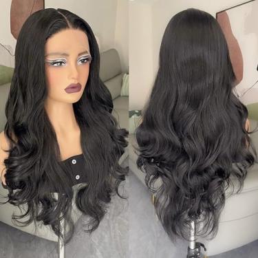 Imagem de ZAVIDE Peruca Sintética Preta Natural Cacheada, Parte Central, Renda Frontal, Linha Do Cabelo Pré-Arrancada Com De Bebê