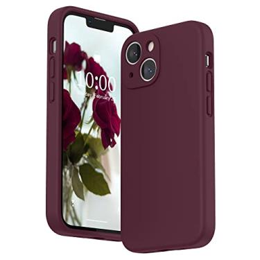 Imagem de SURPHY Capa compatível com iPhone 13 Mini com protetor de tela, (proteção da câmera + forro de microfibra macia), capa de telefone de silicone líquido de 5,4 polegadas 2021, ameixa