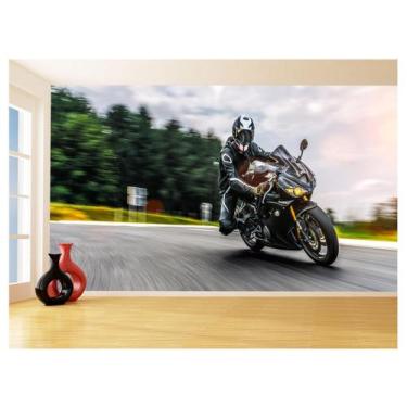 Imagem de Papel De Parede 3D Moto Esporte Viagem Estrada 3,5M Bkm60 - Você Decor