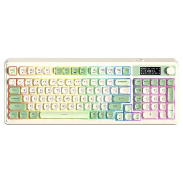 Imagem de Teclado sem fio AULA S99 Pro RGB Gaming com tela verde
