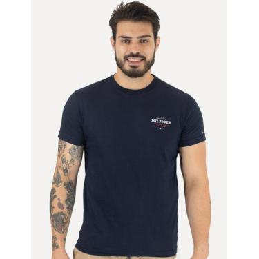 Imagem de Camiseta Tommy Hilfiger Masculina Monotype All American Azul Marinho, 