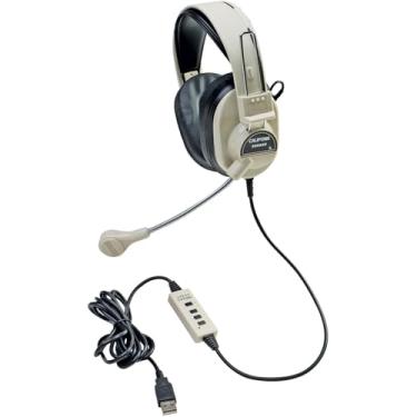 Imagem de Califone 3066-Usb Fone De Ouvido Estéreo Multimídia Deluxe Com Plugue USB, Microfone Omnidirecional Flexível, Earcups Redutores De Ruído Ao Redor Do Ouvido, Controle De Volume Em Linha, Pacote De 30