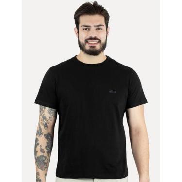 Imagem de Camiseta Ellus Masculina Cotton Fine Duocolor Classic Preta, S/P