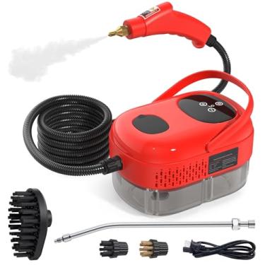 Imagem de Irishom Limpador A Vapor De 2500 W, Máquina Limpeza Alta Pressão E Temperatura, 1000 Ml, 3 Bar Com Cabeças Escova (Vermelho)