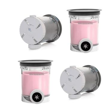 Imagem de OVRRCSME Pacote com 4 frascos e tampas em espiral de creme ninja, recipientes NC700 Makers, acessórios de creme, compatível com sorvete Ninja Swirl e máquinas de servir macias