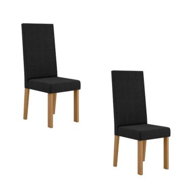 Imagem de Conjunto 2 Cadeiras para Sala de Jantar Nice Mel/Preto