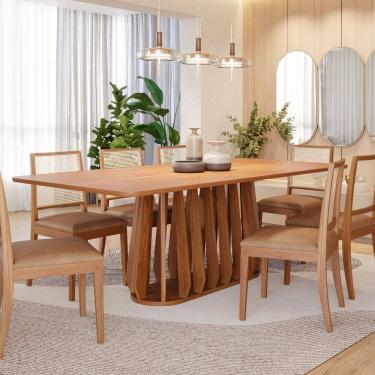 Imagem de Conjunto para Sala de Jantar com 8 Cadeiras Pitanga Cinamomo / Kaki
