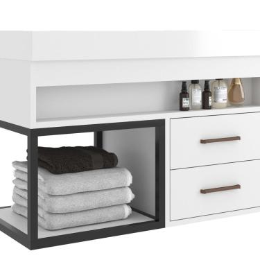 Imagem de Gabinete para Banheiro Suspenso New 80 Branco