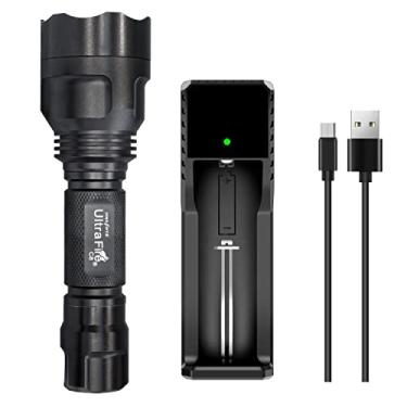 Imagem de ULTRAFIRE Lanterna de LED C8, lanterna tática de 1000 lúmens, mini lanterna portátil de 5 modos, impermeável IPX6, com carregador e UFB18, para emergência, acampamento, transporte diário