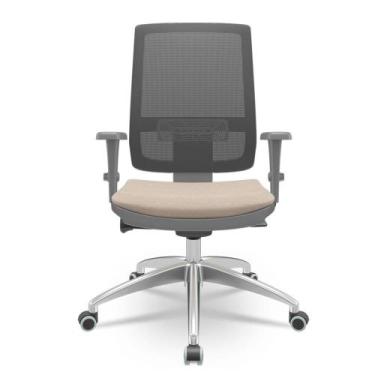 Imagem de Cadeira Brizza Diretor Grafite Tela Preta com Assento Poliester Fendi 