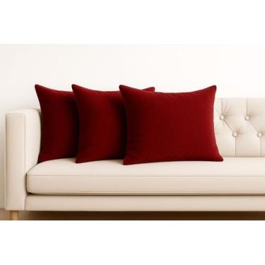 Imagem de Kit 3 Almofadas Cheia Veludo Sofa 45x45 Tons Colorido - Art in Decor, 
