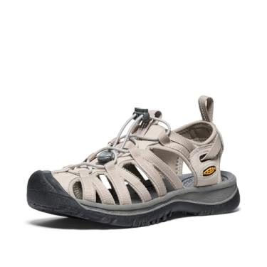 Imagem de KEEN Sandália feminina Whisper fechada durável confortável fácil de colocar aventura, Plaza Taupe/Amarelo dourado, 38