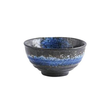 Imagem de 2 pçs/tigela de arroz de cerâmica estilo japonês de 11,4 cm para uso doméstico, lanche simples e tigela de sopa de sobremesa - colorida