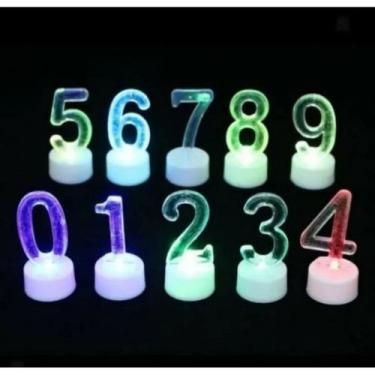 Imagem de Vela de Número Led Colorido Pisca Aniversário Festa Decoração - NoBran