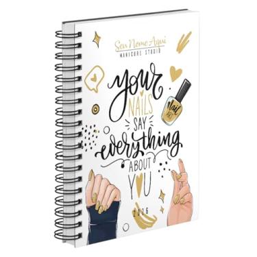 Imagem de Agenda Comercial 2026 Personalizada Capa Dura Nail Designer Art Cores (Ouro)
