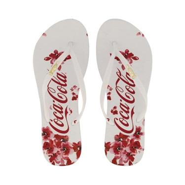 Imagem de Chinelo Coca Cola Charm Flowers Feminino Branco