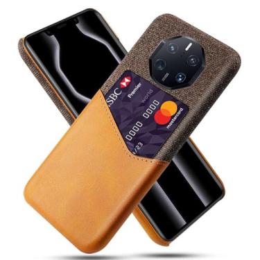 Imagem de Capa para Huawei Mate 50 RS,Anti-deslizamento,Proteção contra quedas de 360°,Resistência à impressão digital,Tela e caso de couro PU com 1 slot de cartão atrás-Brown