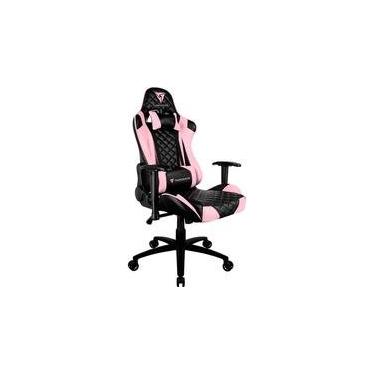 Imagem de Cadeira Gamer Thunderx3 TGC12 Profissional, Até 120kg, Com Almofadas, Reclinável, Descanso de Braço 2D, Rosa e Preto - 78203