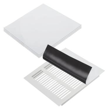 Imagem de PATIKIL Tampa de ventilação magnética de 20 cm x 20 cm, 4 peças de capa de registro de ar de parede para piso bloqueador de ventilação magnético para forno de lareira HVAC RV doméstico, branco